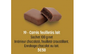 Carrés feuilletés lait 