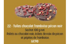 Tuiles chocolat framboise pécan noir